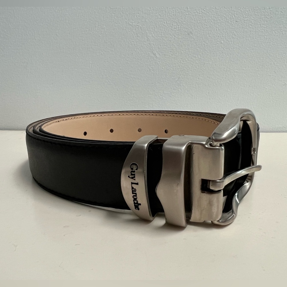 Guy Laroche Men’s Black Leather Belt